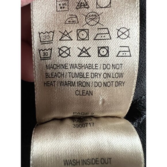 Burberry Brit black long slv puff slv plaid collar henley polo L designer preppy - Picture 9 of 10